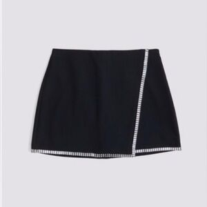 Abercrombie & Fitch Black Mini Skirt with Silver Trim